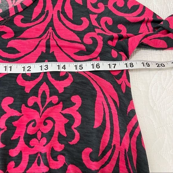 SOL R.H.R. Pink Charcoal Perfection Fleur De Floof Stretch 3/4 Sleeve Pocket Dre - Picture 10 of 14